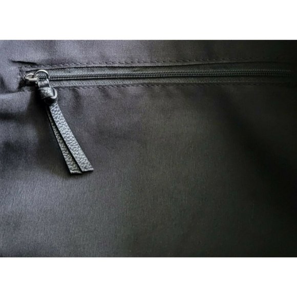 Tote Bag Black Leather Detail Side & Inside Zippers Nylon BOTKIER New York Bond - Picture 5 of 6